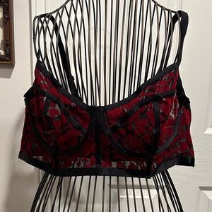 Chic Black and Red Lace Bra